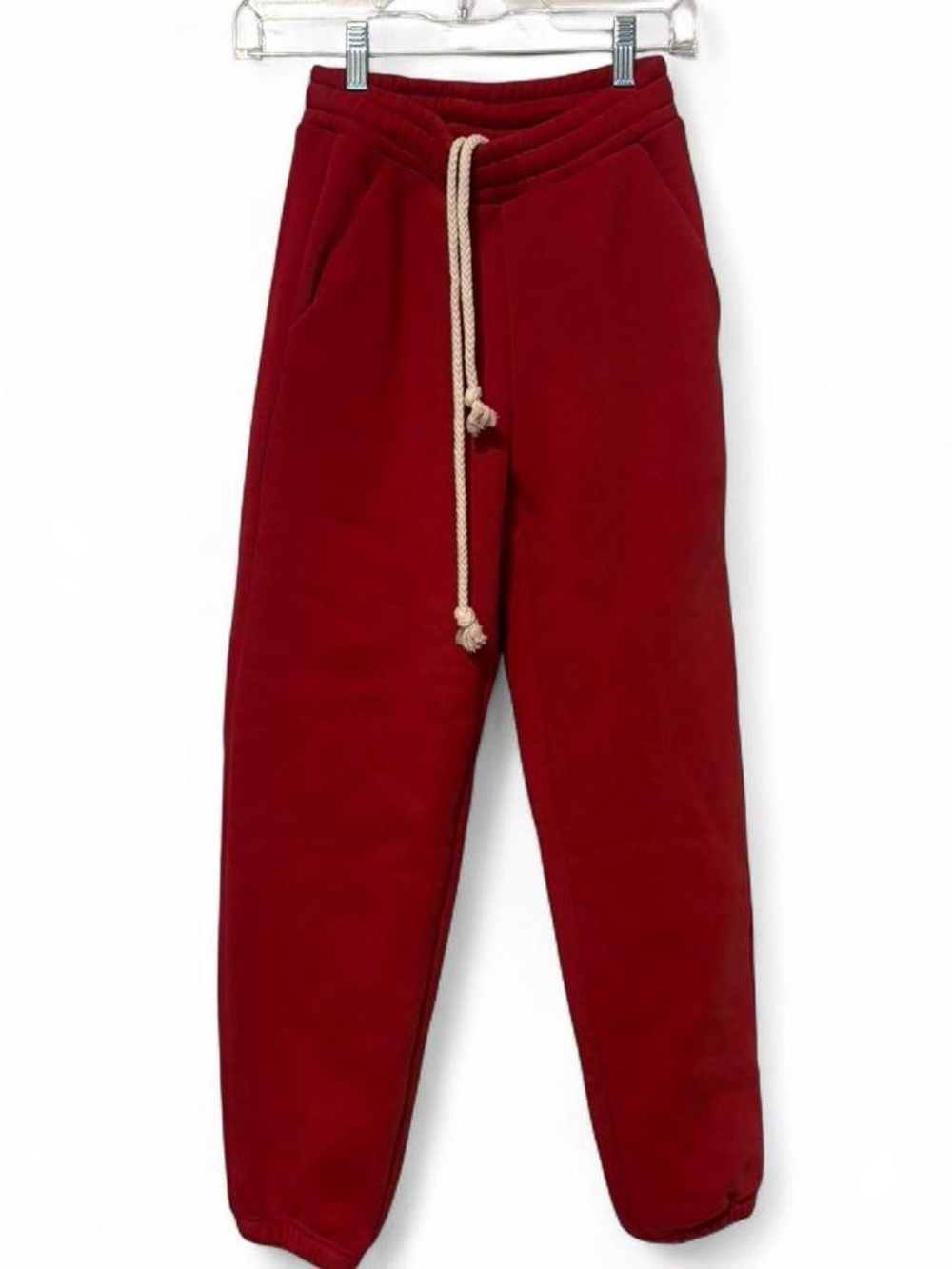 Parke red sweatpants drawstring waist xs